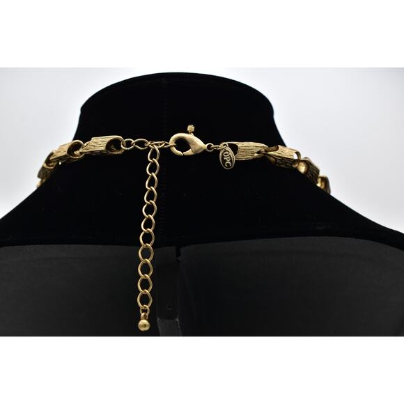 OPC Vintage Statement Cross Necklace Crystal Brushed Chunky Heavy Gold BinBD - Picture 6 of 12